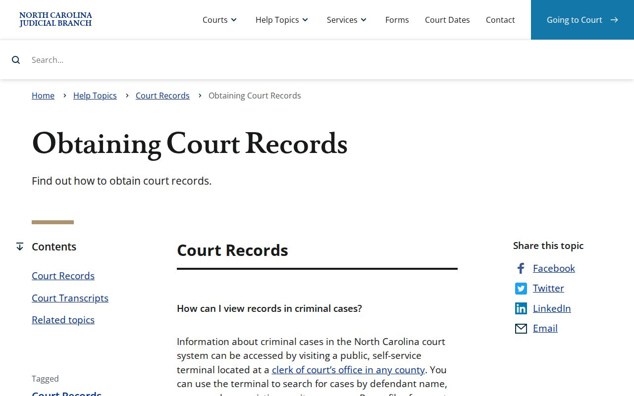 Yancey County court records public terminal guidance
